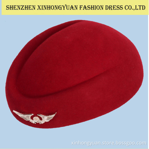 Custom fashion wool felt air hostess hat